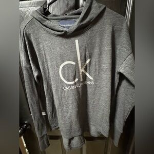 Calvin Klein Jeans Charcoal Gray CK Logo Pullover Sweater
